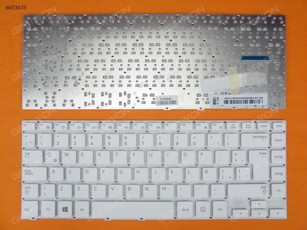 Picture of New Replacement Laptop Keyboard For SAMSUNG 370R4E-S01 370R4E  14" WHITE (For Win8) LA Layout