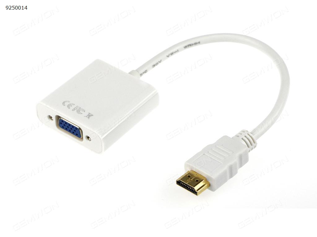 Picture of 1080P HDMI Male to VGA Female Video Converter Adapter Cable for PC DVD HDTV TV,white
