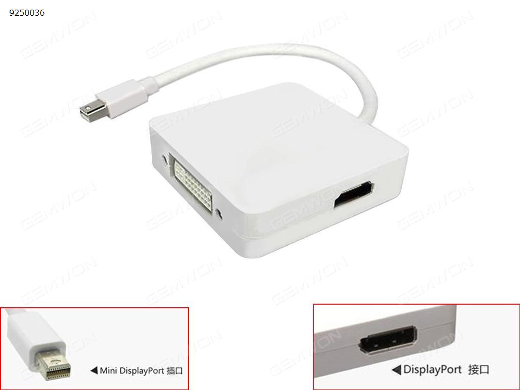 Picture of 3 IN 1 THUNDERBOLT MINI DISPLAYPORT TO DVI + HDMI + DP ADAPTER FOR MAC PRO,white