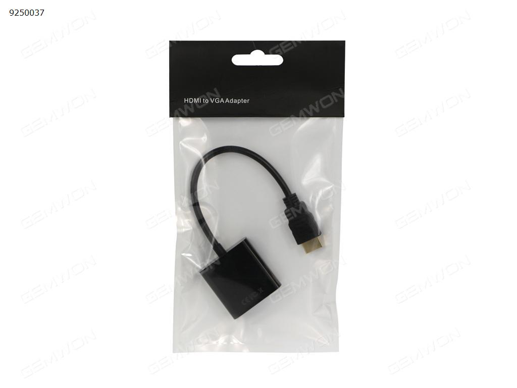 Picture of 1080P HDMI Male to VGA Female Video Converter Adapter Cable for PC DVD HDTV TV,black