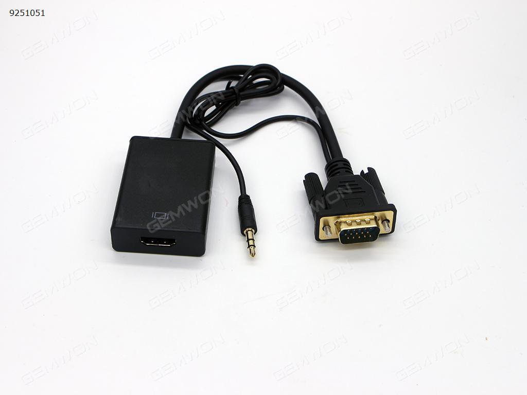 Picture of VGA Male To HDMI Female 1080P HD Video Adapter For TV AV HDTV,Black