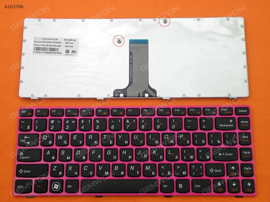 Picture of New Replacement Laptop Keyboard For LENOVO Z370 Z470 RED FRAME BLACK RU Layout
