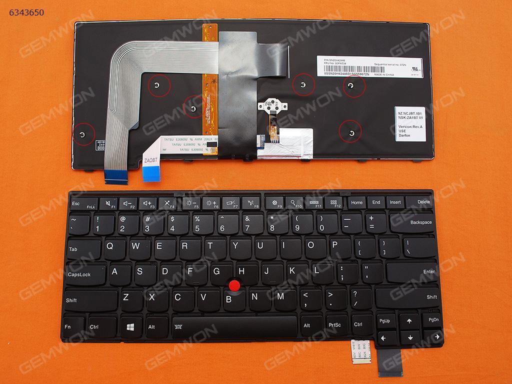 Picture of New Replacement Laptop Keyboard For LENOVO YOGA 14 BLACK FRAME BLACK(Backlit,With 6 Screws For Win8) US Layout