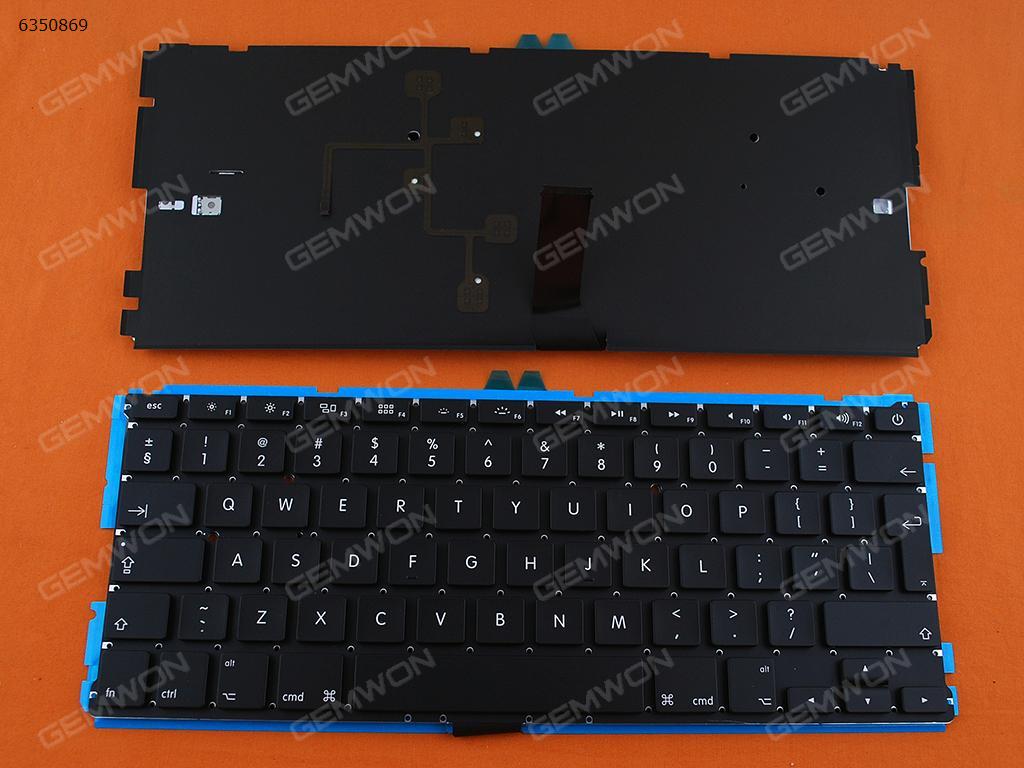 Picture of New Replacement Laptop Keyboard For APPLE Macbook Air A1369 A1466 MC965 MC966 MC503 MC504 13" BLACK For 2011-2015( With Backlit Board) UI Layout