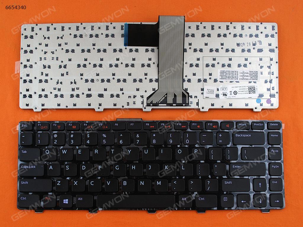 Picture of New Replacement Laptop Keyboard For DELL Vostro 3550/XPS L502/New Inspiron 14R/Inspiron N4110 M4110 N4050 M4040 N5050 M5050 M5040 N5040 N411Z GLOSSY FRAME BLACK (WIN8) US Layout