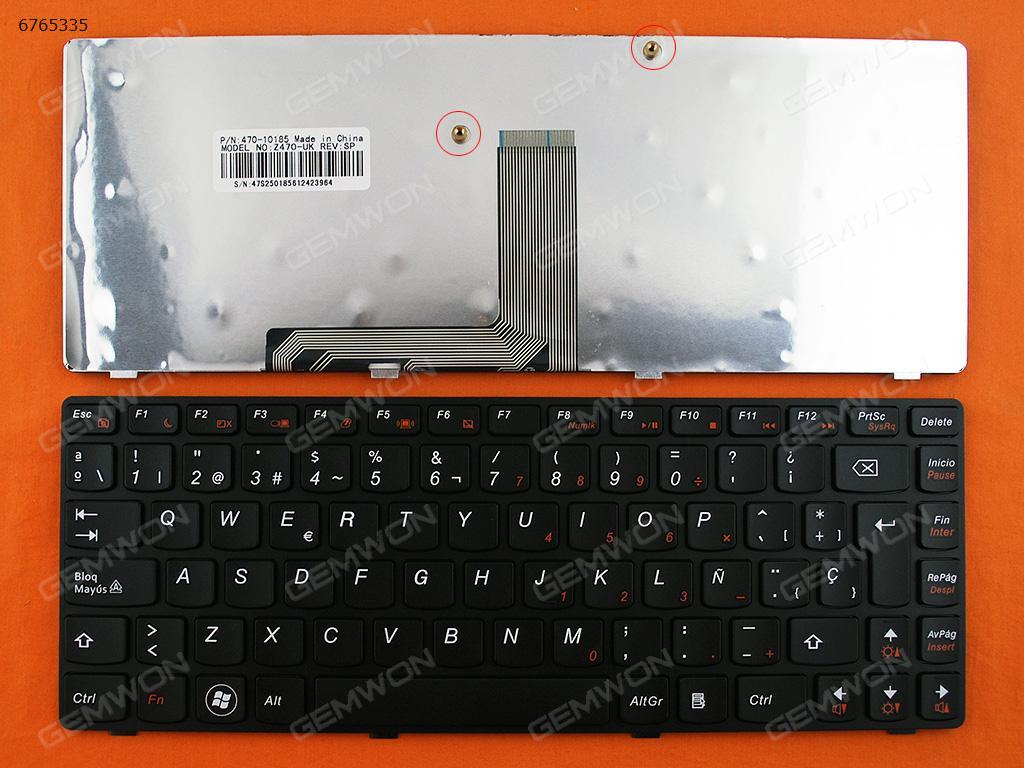 Picture of New Replacement Laptop Keyboard For LENOVO Z370 Z470 BLACK FRAME BLACK OEM SP Layout