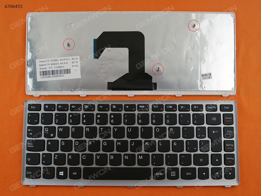 Picture of New Replacement Laptop Keyboard For LENOVO U410 SILVER FRAME BLACK WIN8 LA Layout