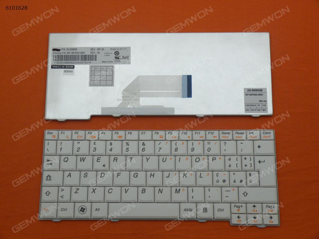 Picture of New Replacement Laptop Keyboard For LENOVO S10-2 WHITE IT Layout