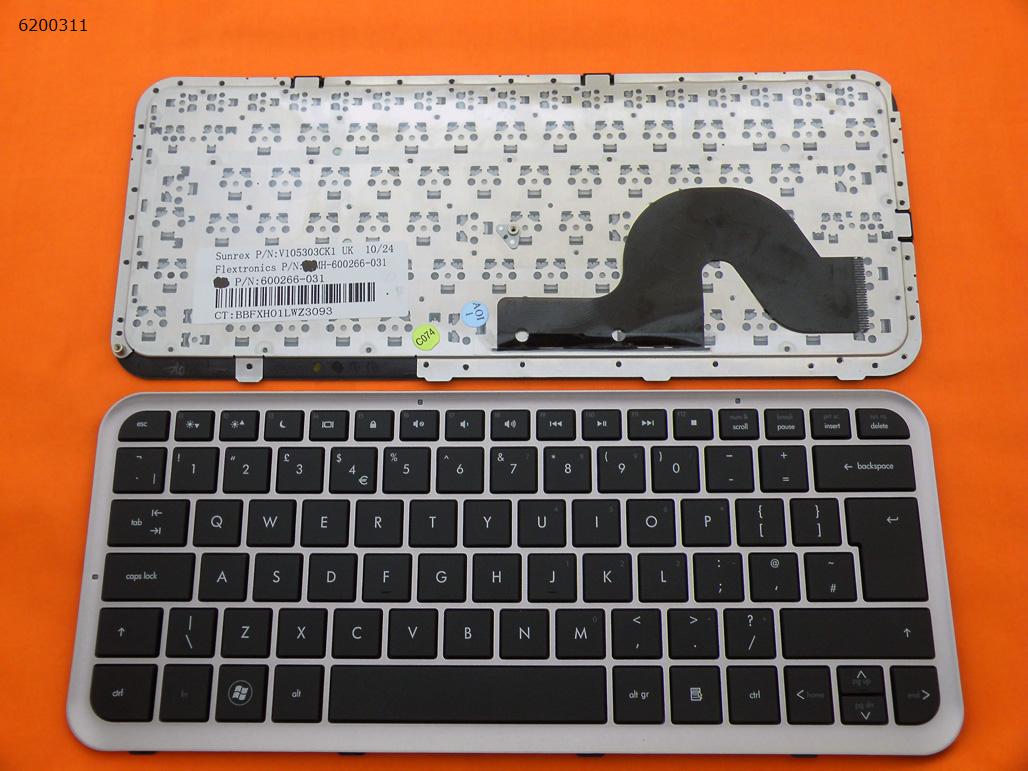 Picture of New Replacement Laptop Keyboard For HP Pavilion DM3-1000 SILVER FRAME BLACK Uk Layout