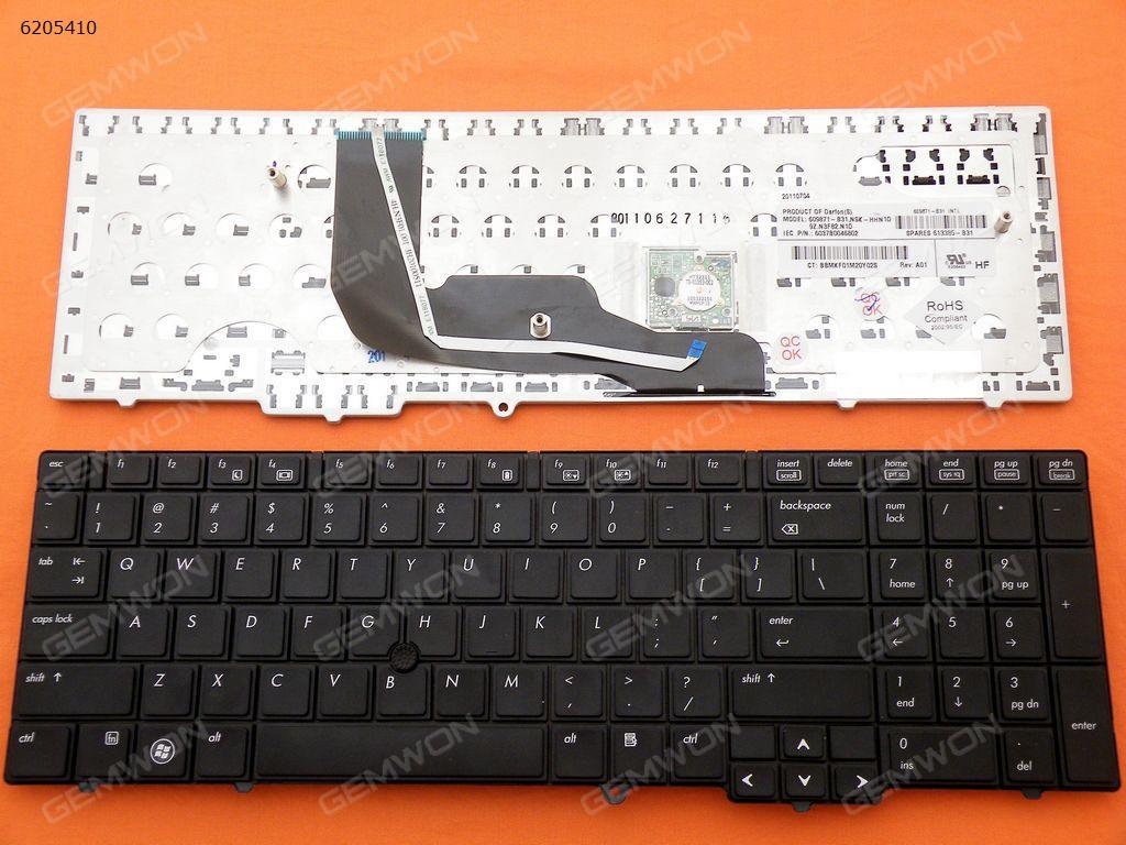 Picture of New Replacement Laptop Keyboard For HP Probook 6540B 6545B 6550B BLACK(With Point stick) US Layout