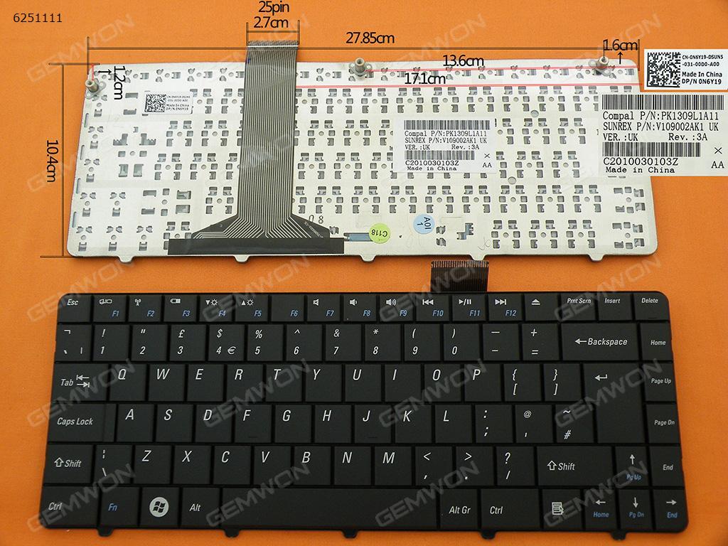 Picture of New Replacement Laptop Keyboard For DELL Inspiron 11Z 1110 BLACK Uk Layout