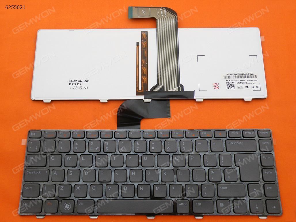 Picture of New Replacement Laptop Keyboard For DELL Vostro 3550/XPS L502 New Inspiron 14R/Inspiron N4110 M4110 N4050 M4040 N411Z BLACK FRAME BLACK(Backlit) Uk Layout
