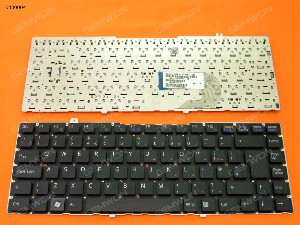 Picture of New Replacement Laptop Keyboard For SONY VGN-FW BLACK(Without FRAME) Uk Layout