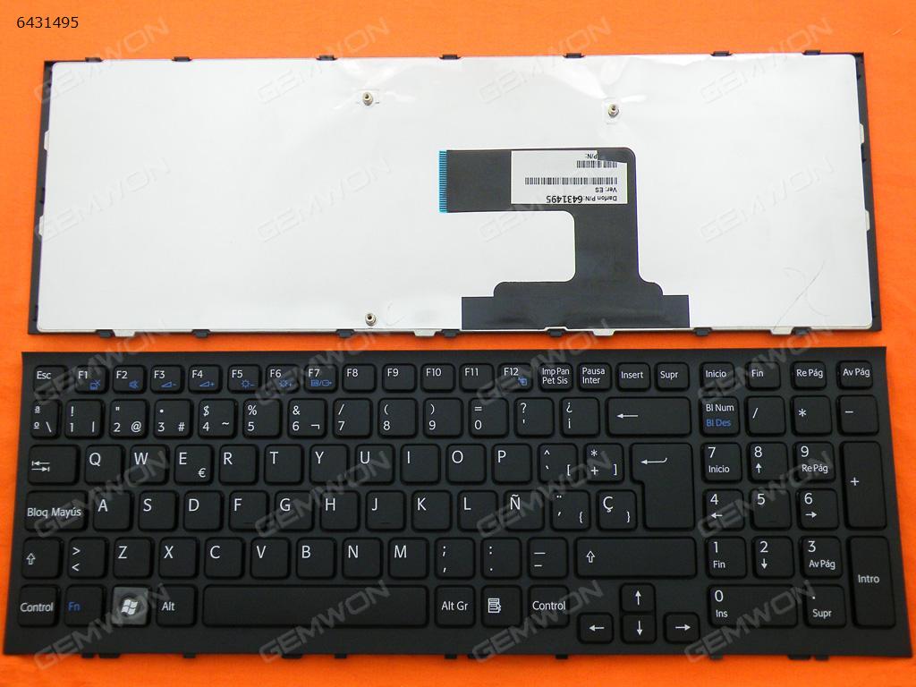 Picture of New Replacement Laptop Keyboard For SONY VPC-EL BLACK FRAME BLACK SP Layout