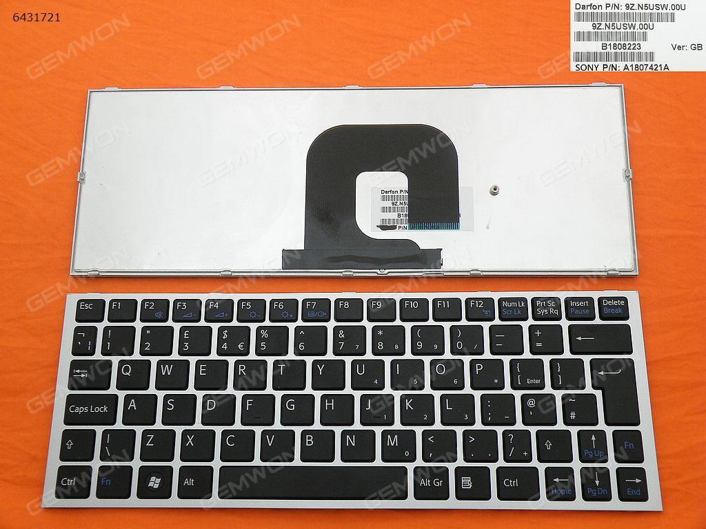 Picture of New Replacement Laptop Keyboard For SONY VPC-YA VPC-YB SILVER FRAME BLACK Uk Layout