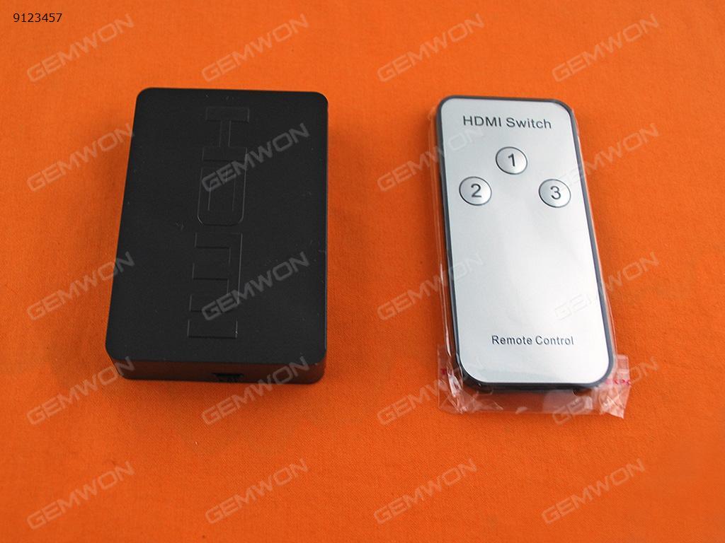 Picture of MINI HDMI Switcher + Ampliier 3 in 1 out ( 3x1 ) IR with 1080P 3D 1.4a Black