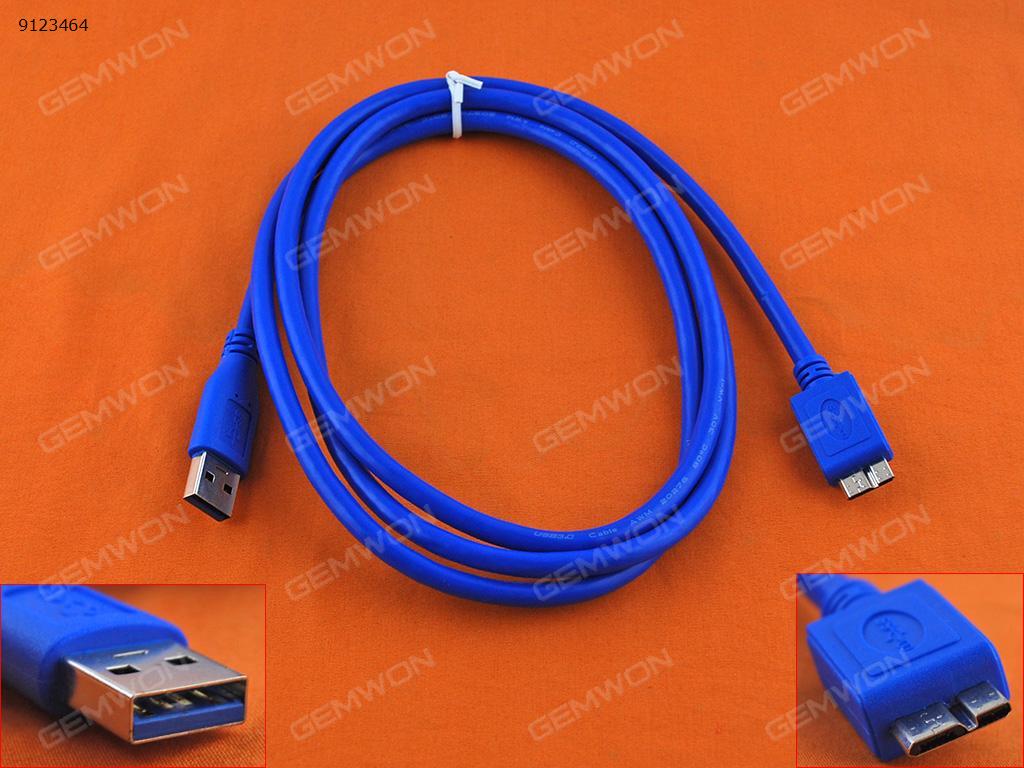 Picture of USB 3.0 Super Speed 5Gbps (A Male to Micro B Male) Device Cable (1m, Blue)