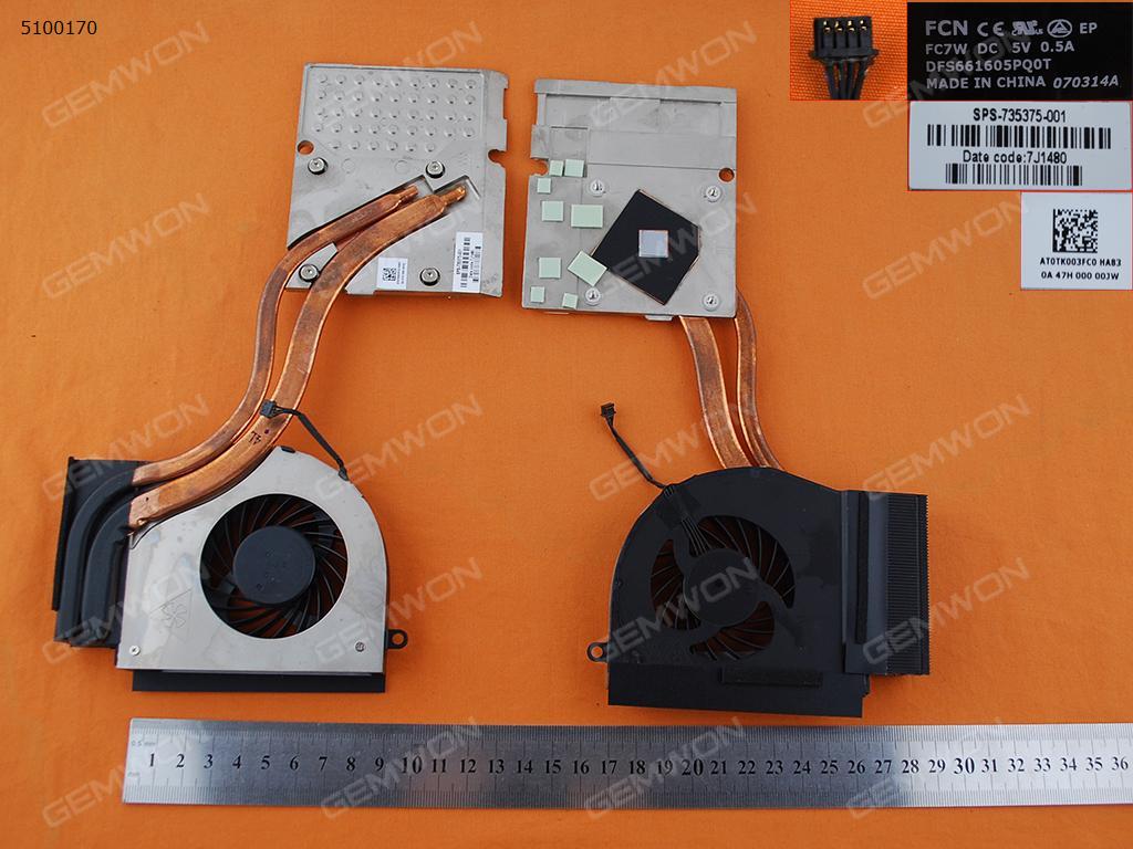Picture of New Replacement CPU Cooling Fan For HP 17.3" ZBOOK 17 G1 G2(Heatsink) VBL20 735375-001 Layout