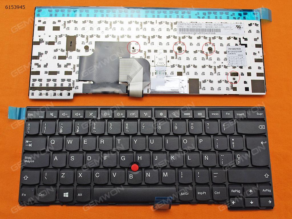 Picture of New Replacement Laptop Keyboard For Thinkpad T440 T440P T440S BLACK FRAME BLACK(With Point stick,With 4 Screws,Reprint Win8 ) SP Layout