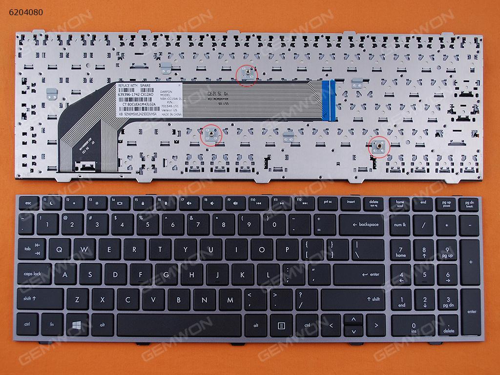 Picture of New Replacement Laptop Keyboard For HP 4540S 4545S GRAY FRAME BLACK  WIN8 US Layout