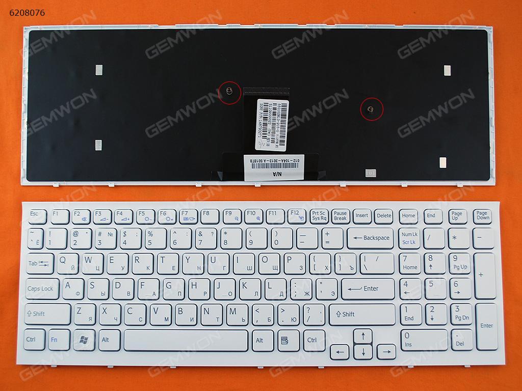 Picture of New Replacement Laptop Keyboard For SONY VPC-EB WHITE FRAME WHITE RU Layout