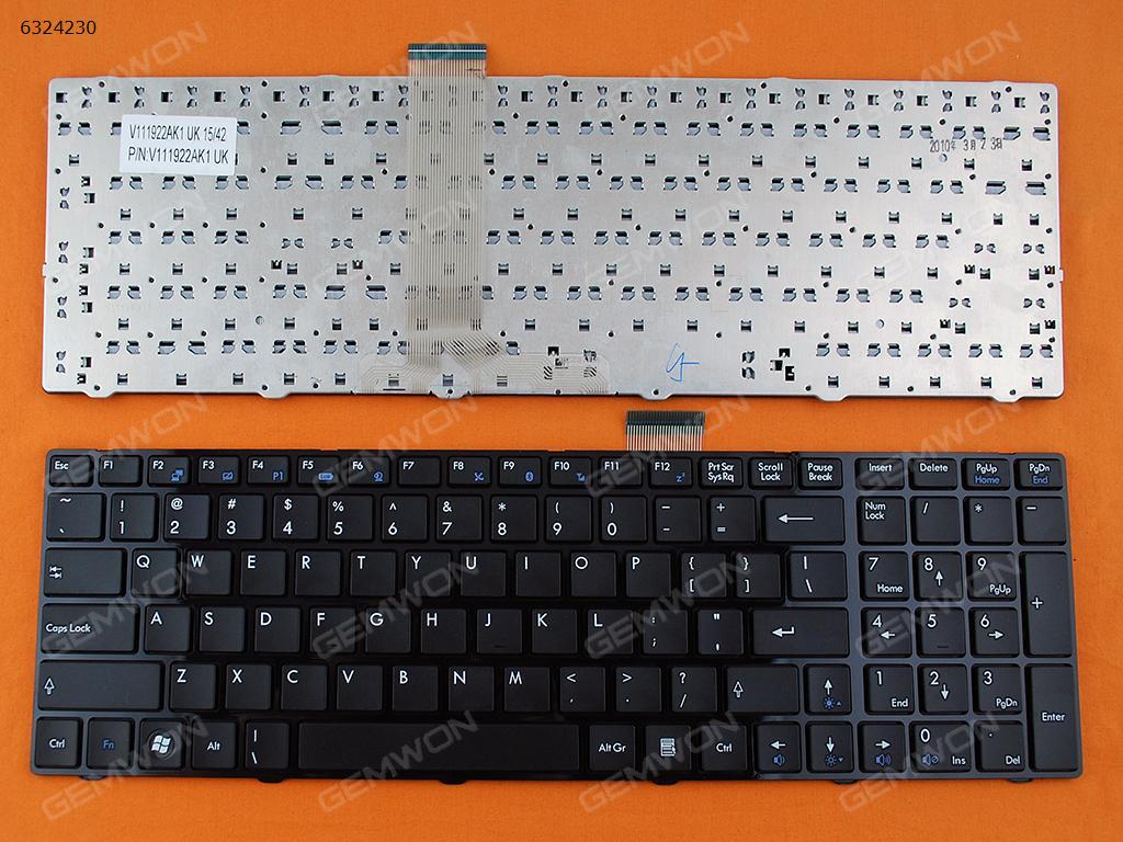 Picture of New Replacement Laptop Keyboard For MSI GT660 GT660R GT663 GT685 GT685R GLOSSY FRAME BLACK (Without foil,Version 2) US Layout