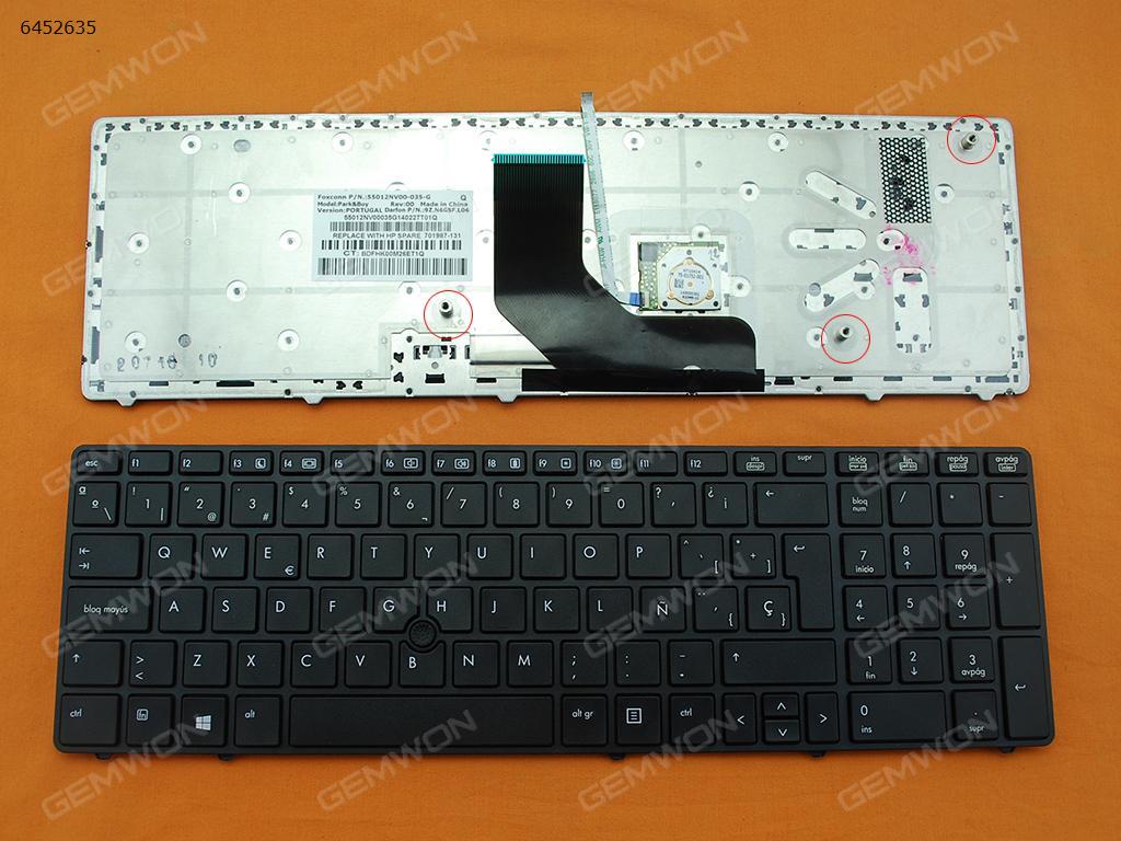 Picture of New Replacement Laptop Keyboard For HP ProBook 6560B/EliteBook 8570P 8560P BLACK FRAME BLACK(With Point stick,For Win8) SP Layout