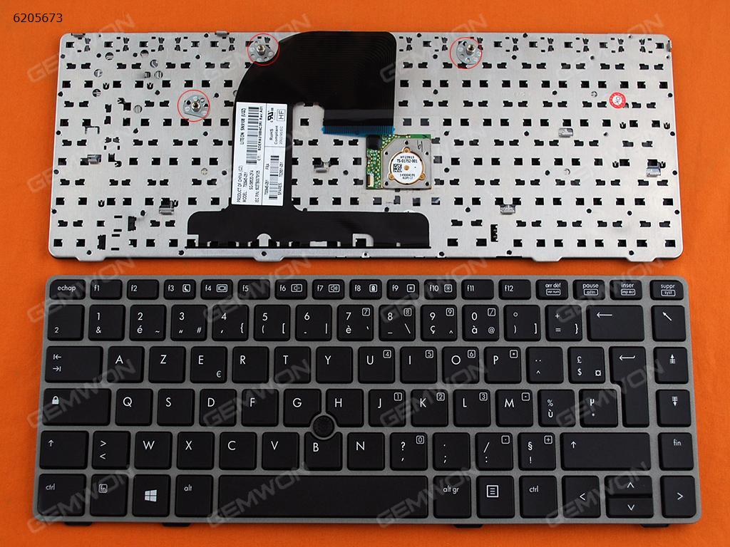 Picture of New Replacement Laptop Keyboard For HP EliteBook 8460P GRAY FRAME BLACK(With Black Point stick,Win8) FR Layout