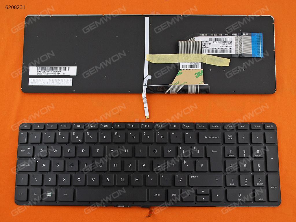 Picture of New Replacement Laptop Keyboard For HP Pavilion 15-P 17-F BLACK (Backlit ,Without FRAME,Without Foil,Win8) Uk Layout