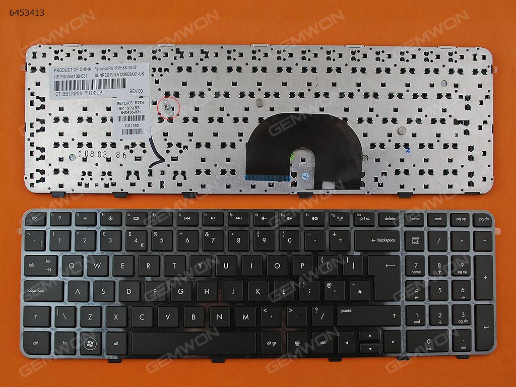 Picture of New Replacement Laptop Keyboard For HP DV6-6000 GLOSSY FRAME BLACK(Reprint) Uk Layout