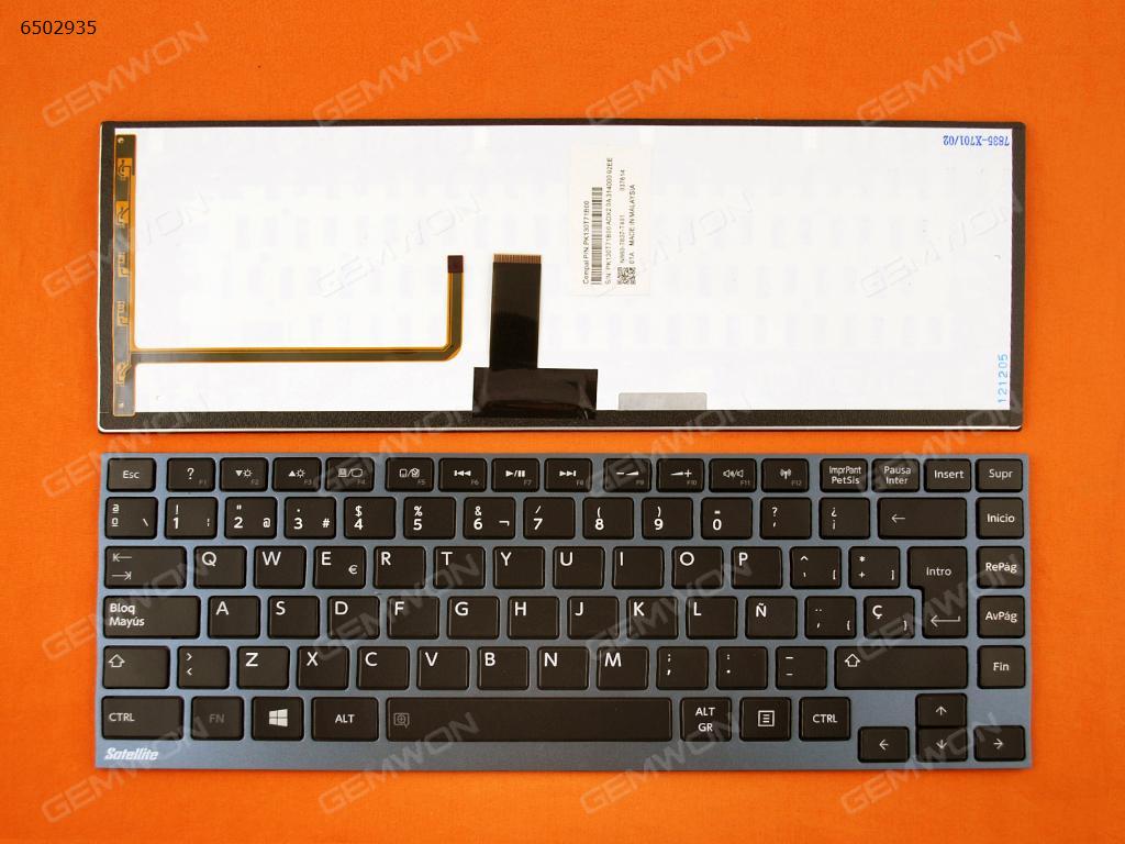 Picture of New Replacement Laptop Keyboard For TOSHIBA U900 GRAY FRAME BLACK(Backlit For Win 8 OS) SP Layout