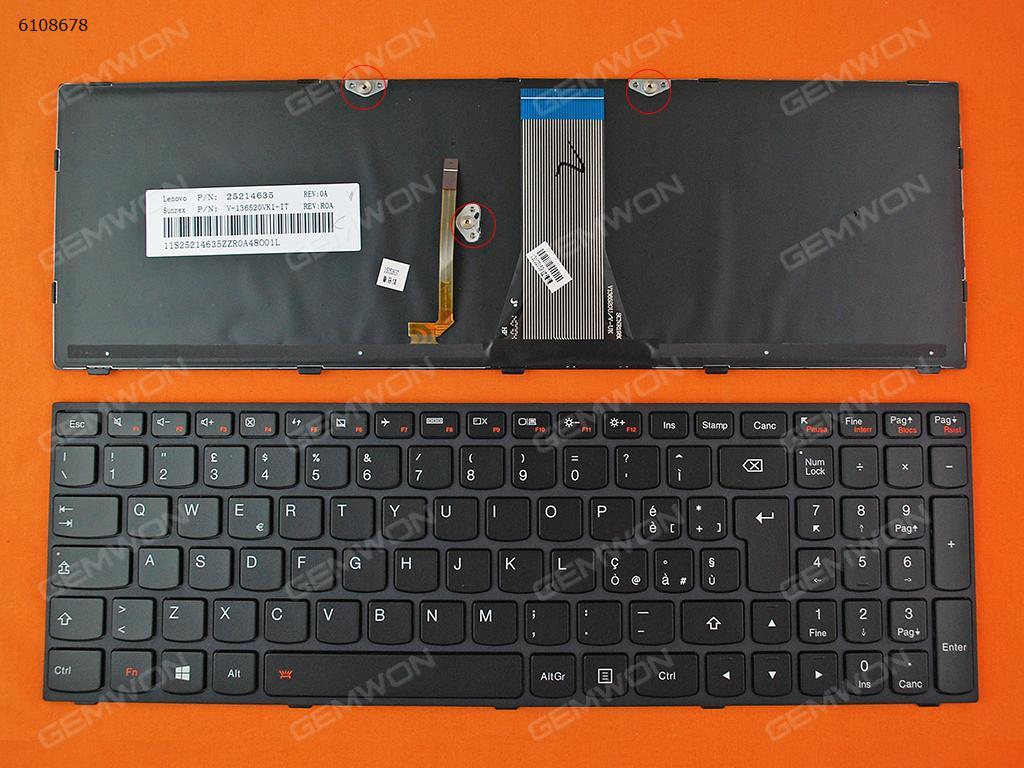Picture of New Replacement Laptop Keyboard For LENOVO G50-70 BLACK FRAME BLACK(Backlit,For Win8) IT Layout