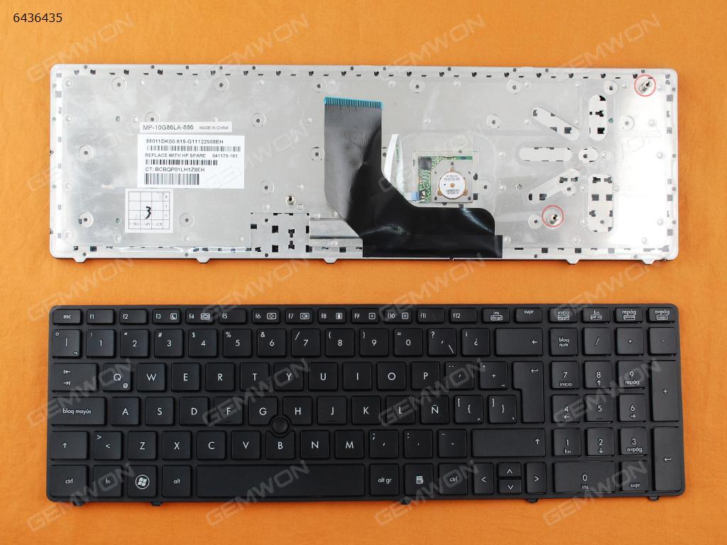 Picture of New Replacement Laptop Keyboard For HP ProBook 6560B/EliteBook 8570P 8560P BLACK FRAME BLACK(With Point stick) LA Layout