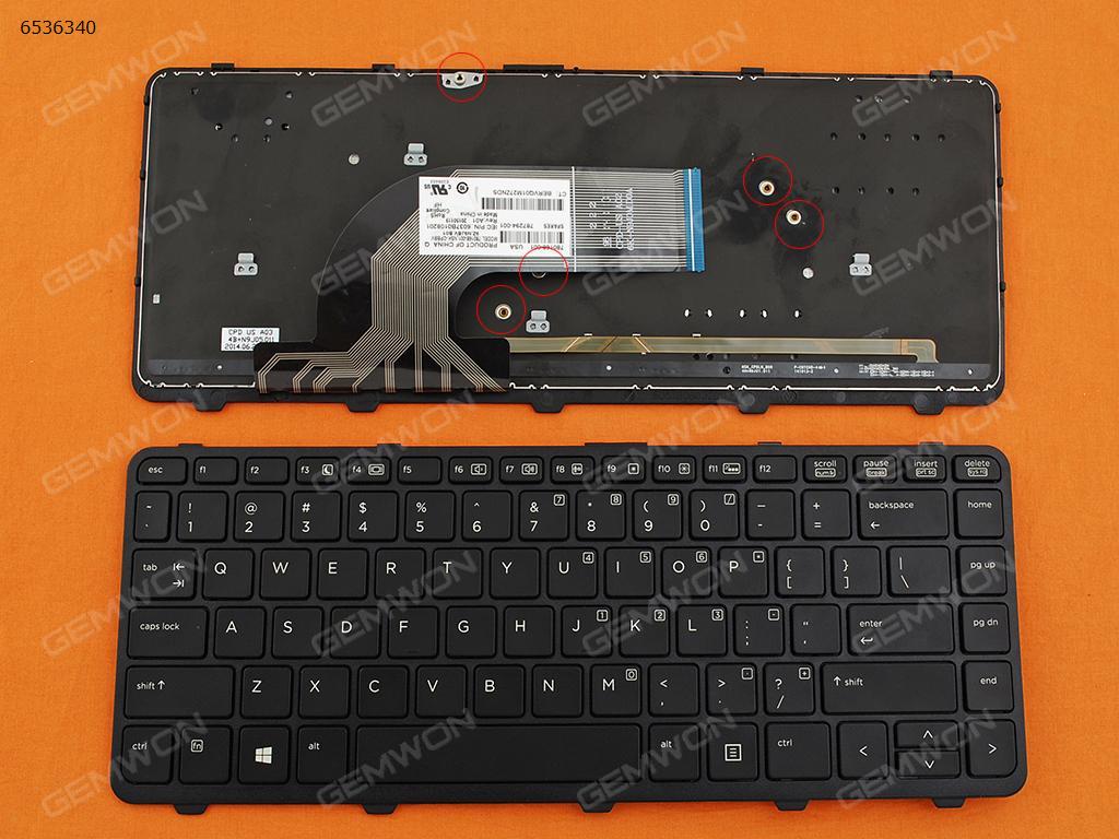 Picture of New Replacement Laptop Keyboard For HP PROBOOK 440 G0 440 G1 445 G1 440 G2 445 G2 430 G2 BLACK FRAME BLACK(Backlit,For Win8) US Layout