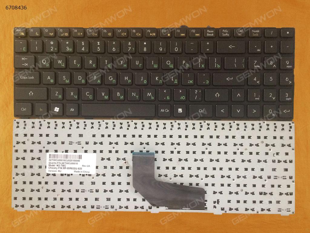 Picture of New Replacement Laptop Keyboard For HASEE K580S BLACK FRAME BLACK RU Layout