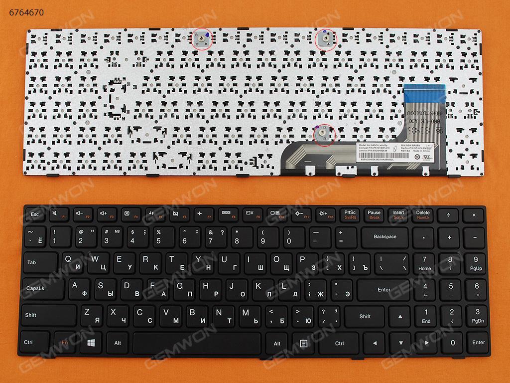 Picture of New Replacement Laptop Keyboard For LENOVO Ideapad 100-15IBY BLACK FRAME BLACK WIN8 RU Layout