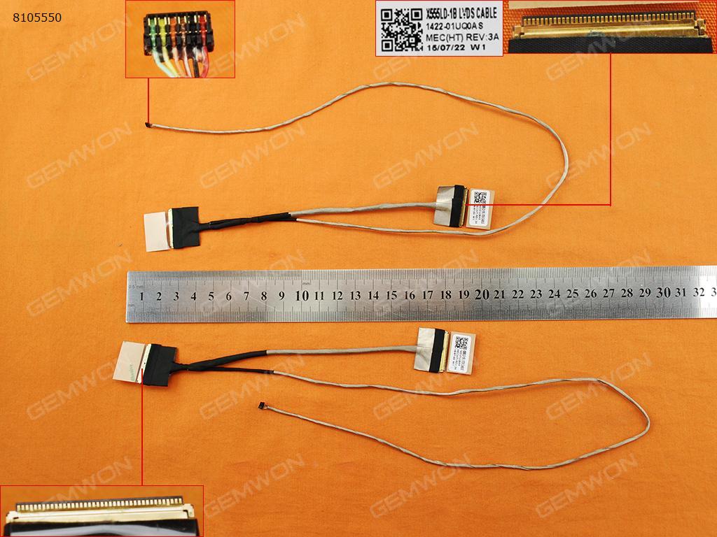 Picture of New LCD Display Screen Cable Replacement  For ASUS X555LD-1B X555L W509L DX992 K555 A555 F555 A555L F555L K555L R556L X554L X555LD Y583L，Motherboard Interface 40Pin,LCD Screen Interface 40Pin ，OEM