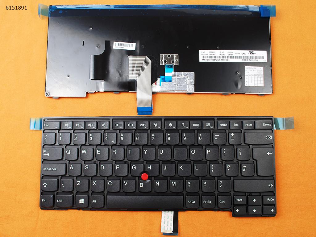 Picture of New Replacement Laptop Keyboard For Lenovo Thinkpad T450 T450S BLACK FRAME BLACK (For Win8) Uk Layout