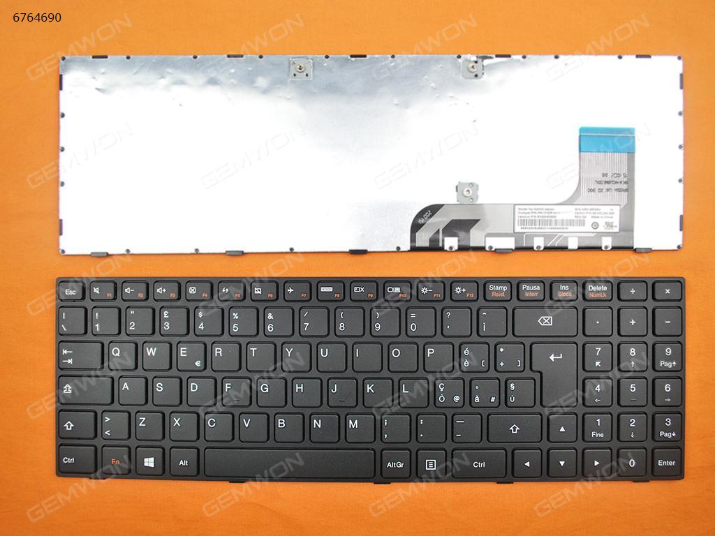 Picture of New Replacement Laptop Keyboard For LENOVO Ideapad 100-15IBY  BLACK FRAME BLACK WIN8 IT Layout