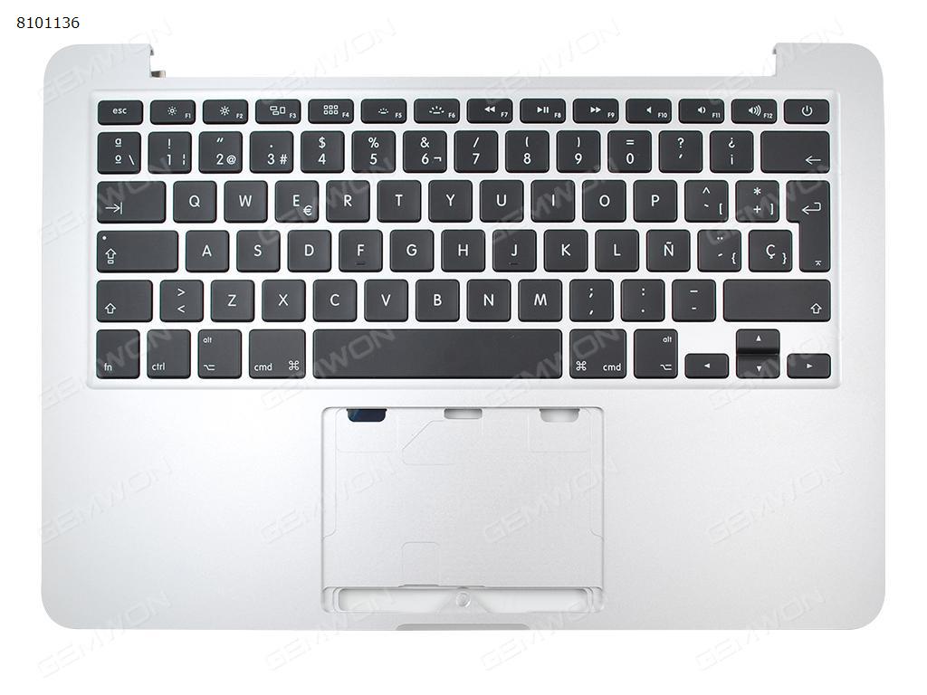 Picture of New Replacement Laptop Cover For Top Case for MacBook Pro 13.3" A1502 Mid 2014  661-8154 with Spanish keyboard backlit