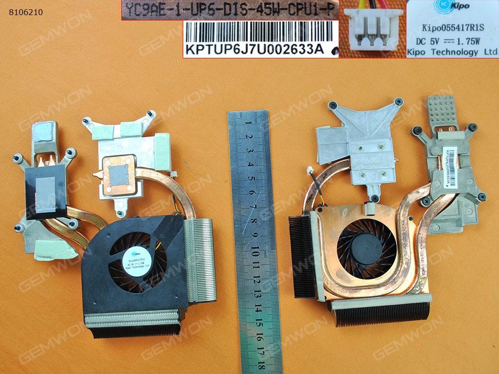 Picture of New Replacement CPU Cooling Fan For HP DV6-2000 DV6-2100(Heatsink,For double heatsink copper cooling pipe) 579158-001   KPTUP6J7U001153A Layout