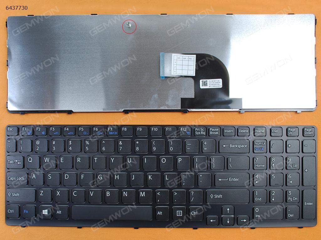 Picture of New Replacement Laptop Keyboard For SONY SVE15 BLACK FRAME BLACK(For Win 8) US Layout