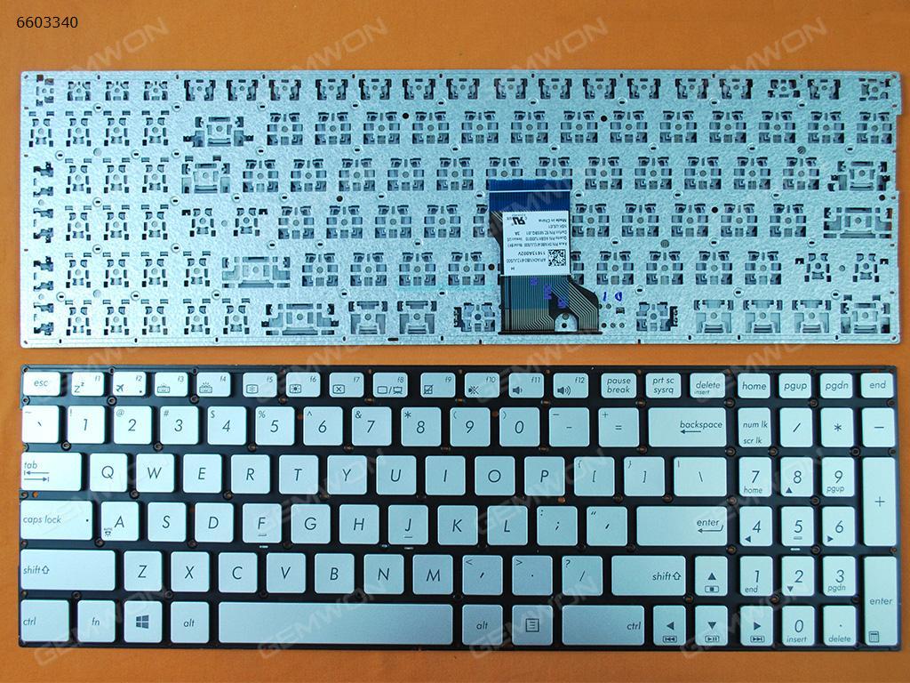 Picture of New Replacement Laptop Keyboard For ASUS Q552 Q552UB Q503UA Q504UA Q534UX Q553UB N592 Silver (Win8) US Layout