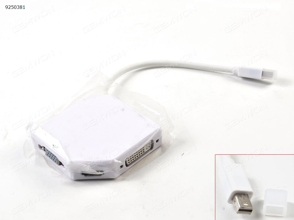 Picture of 3 In 1 Displayport To HDMI VGA DVI Adapter Cable For PC Laptop , White