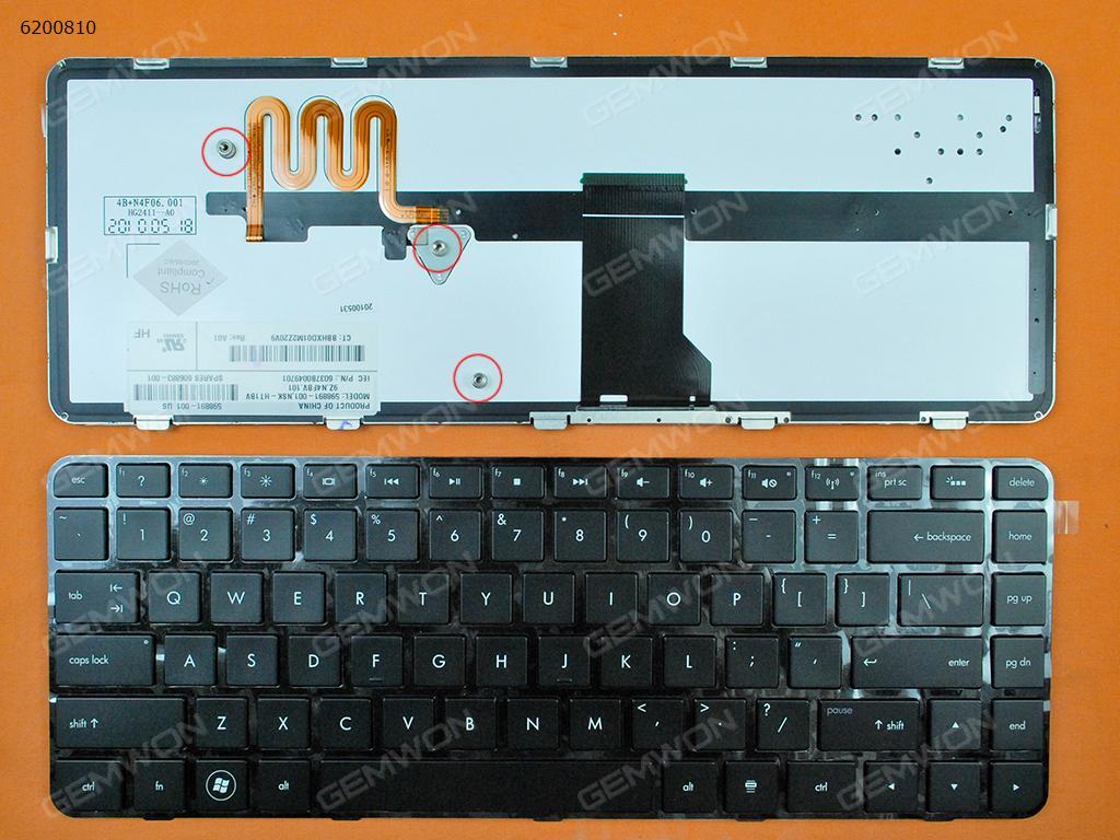 Picture of New Replacement Laptop Keyboard For HP Pavilion DM4-1000 DV5-2000 Series BLACK FRAME BLACK Backlit US Layout