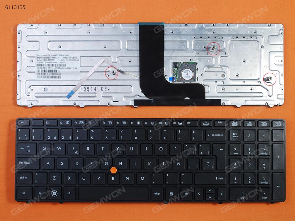 Picture of New Replacement Laptop Keyboard For HP 8560W 8570W GRAY FRAME GRAY(With Point stick) SP Layout