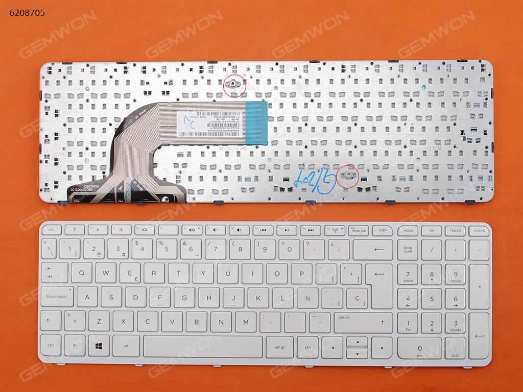 Picture of New Replacement Laptop Keyboard For HP Pavilion 15-e 15-n 250 G3 255 G3 256 G3 WHITE FRAME WHITE(Win8) SP Layout