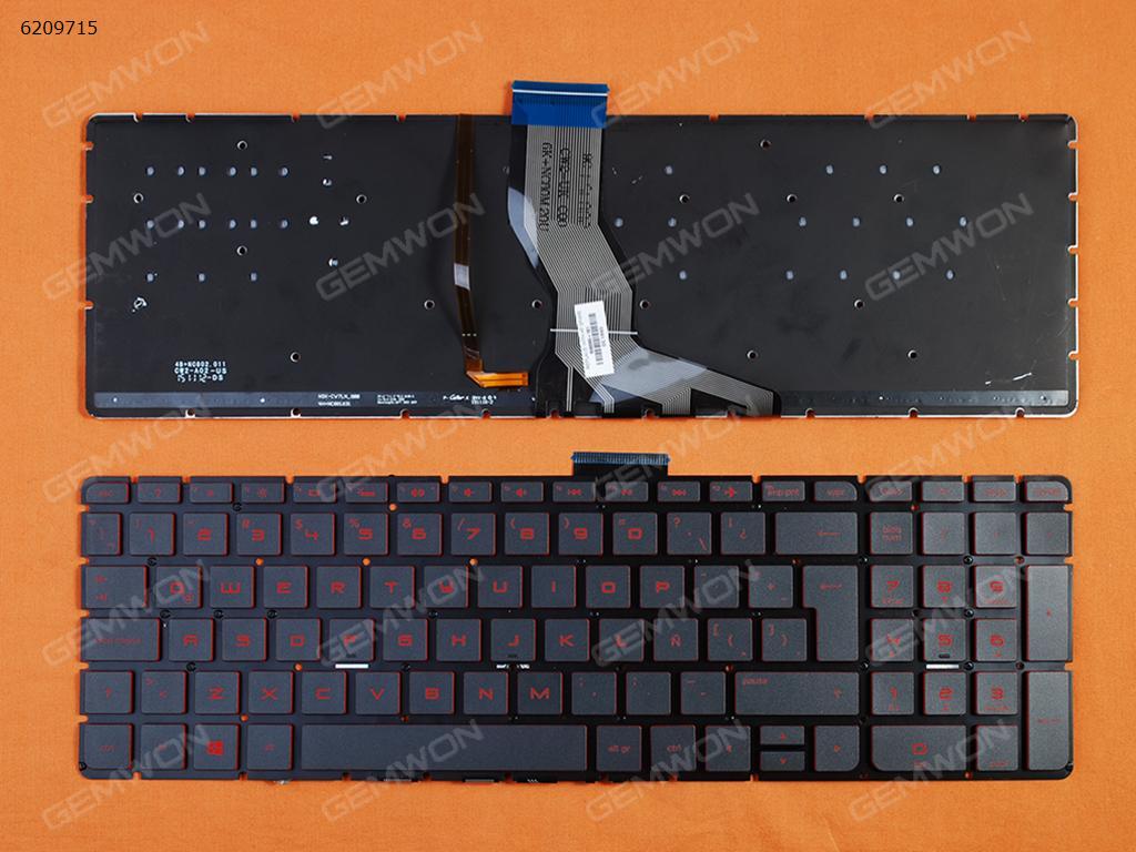 Picture of New Replacement Laptop Keyboard For HP Pavilion 15-AB BLACK (Backlit,Without FRAME,Red Printing,Win8) LA Layout