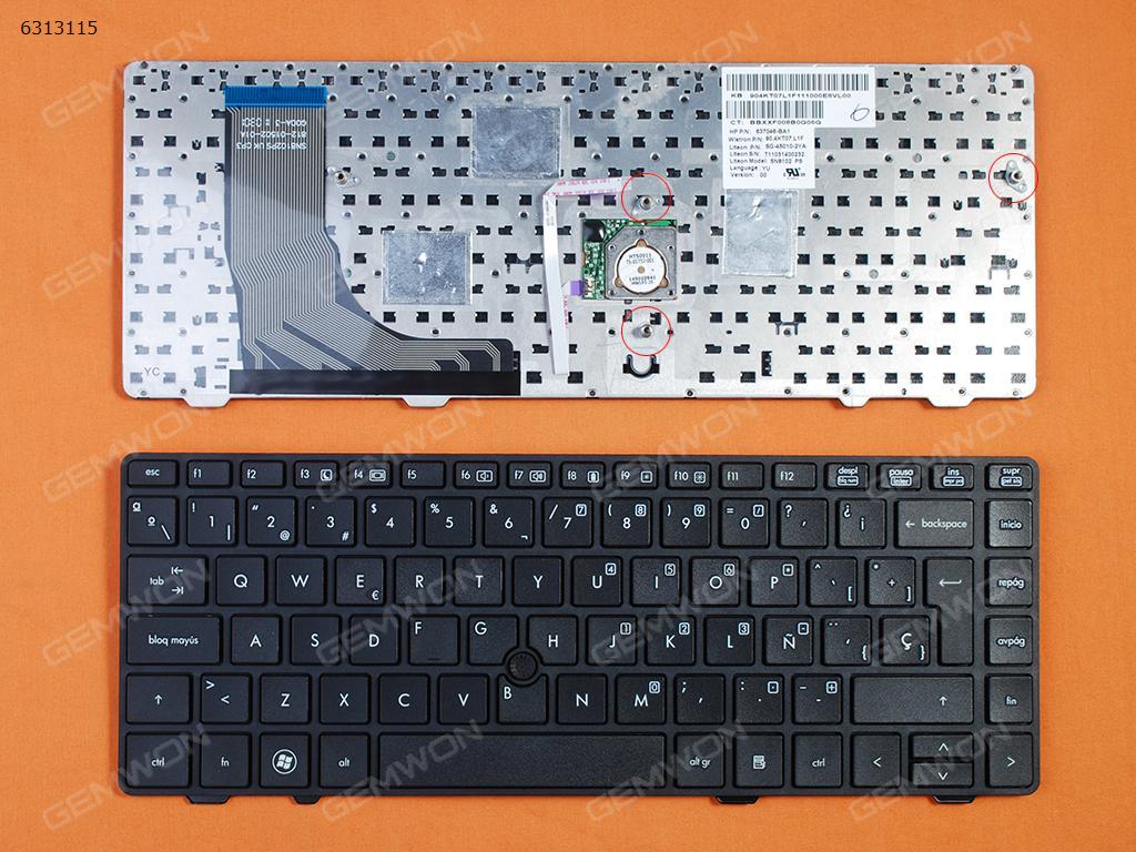 Picture of New Replacement Laptop Keyboard For HP ProBook 6360B BLACK FRAME BLACK(with point stick) SP Layout