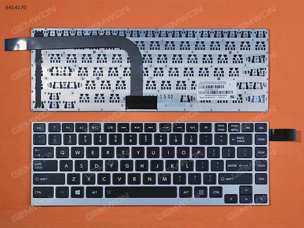 Picture of New Replacement Laptop Keyboard For TOSHIBA U900W GRAY FRAME BLACK(For Win 8) US Layout